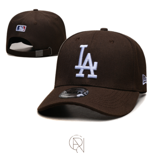 LA adjustable dark brown & white cap