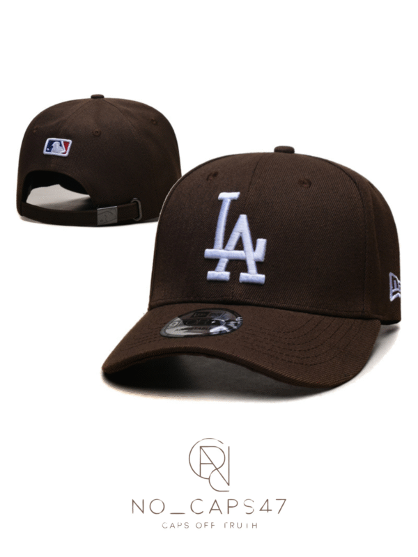 LA adjustable dark brown & white cap
