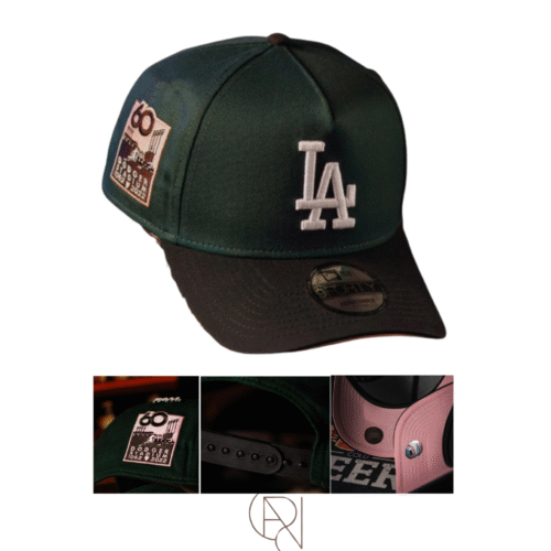 LA adjustable green & black cap