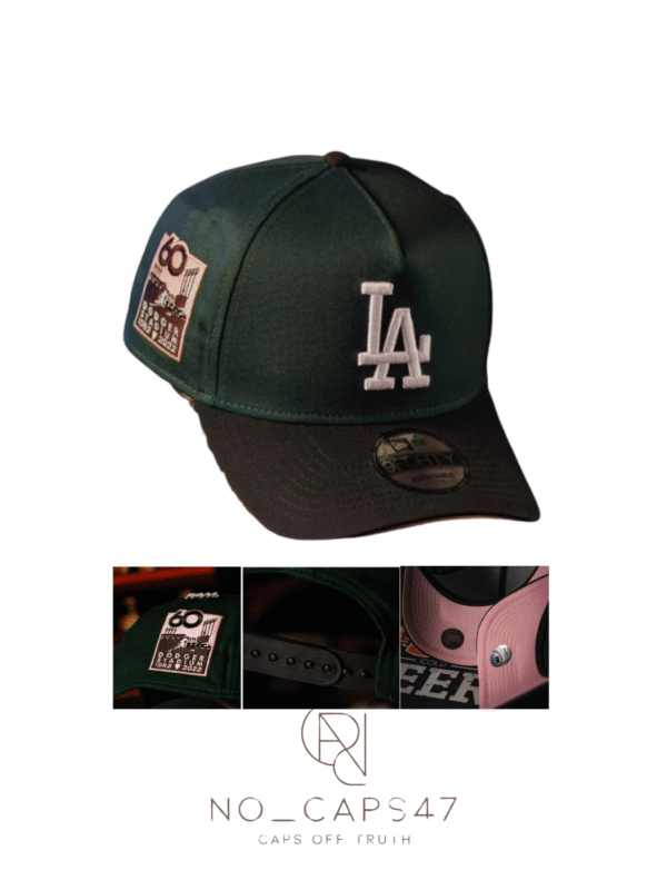 LA adjustable green & black cap
