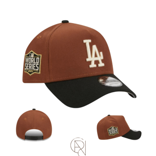 LA brown & black cap