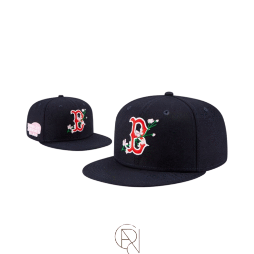 Boston Red Sox Flowers Black Cap